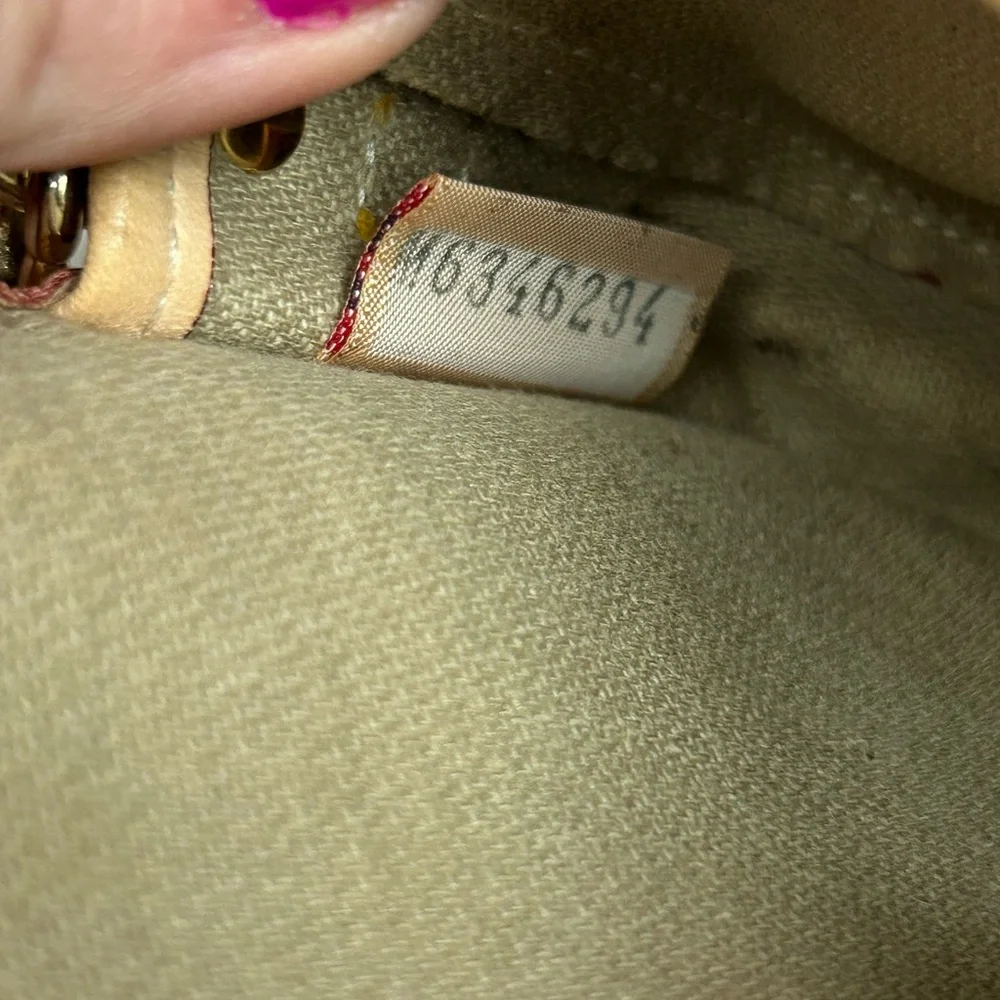 Dooney & Bourke DB Monogram Wristlet Pouch Burgundy Canvas Leather Trim - Picture 7 of 11